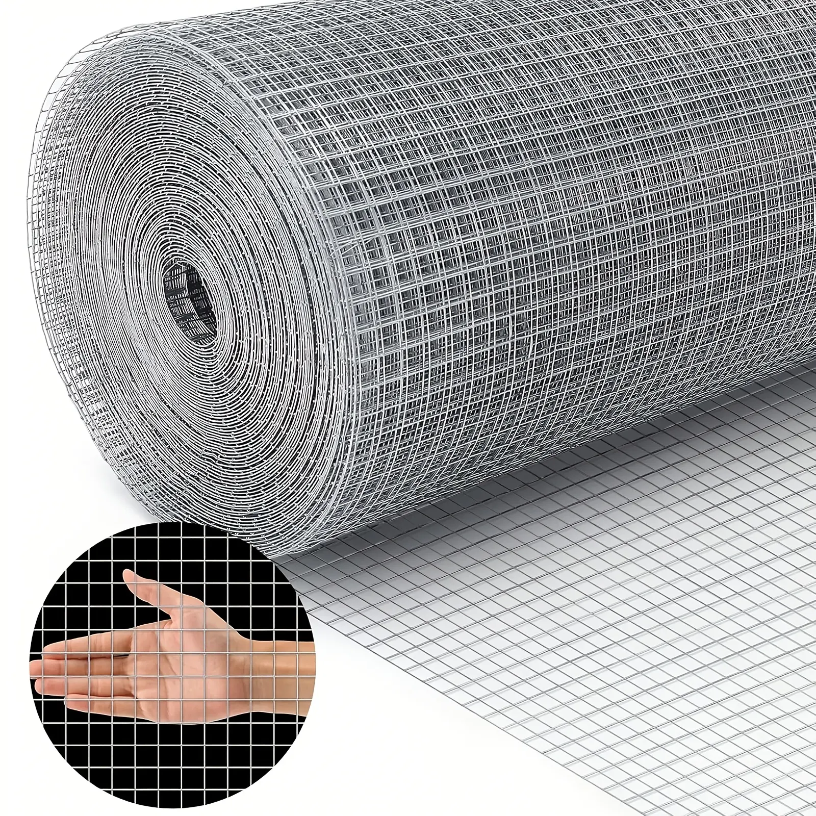 1 Roll Heavy Duty Galvanized Hardware Cloth Wire Mesh 15.75"x118.1" Durable Welded Wire with Reinforced Edges for Chicken Coops Rodent Proofing Garden Fencing Outdoor Use Farms and Urban Gardens Multipurpose Wire Panel summerwins