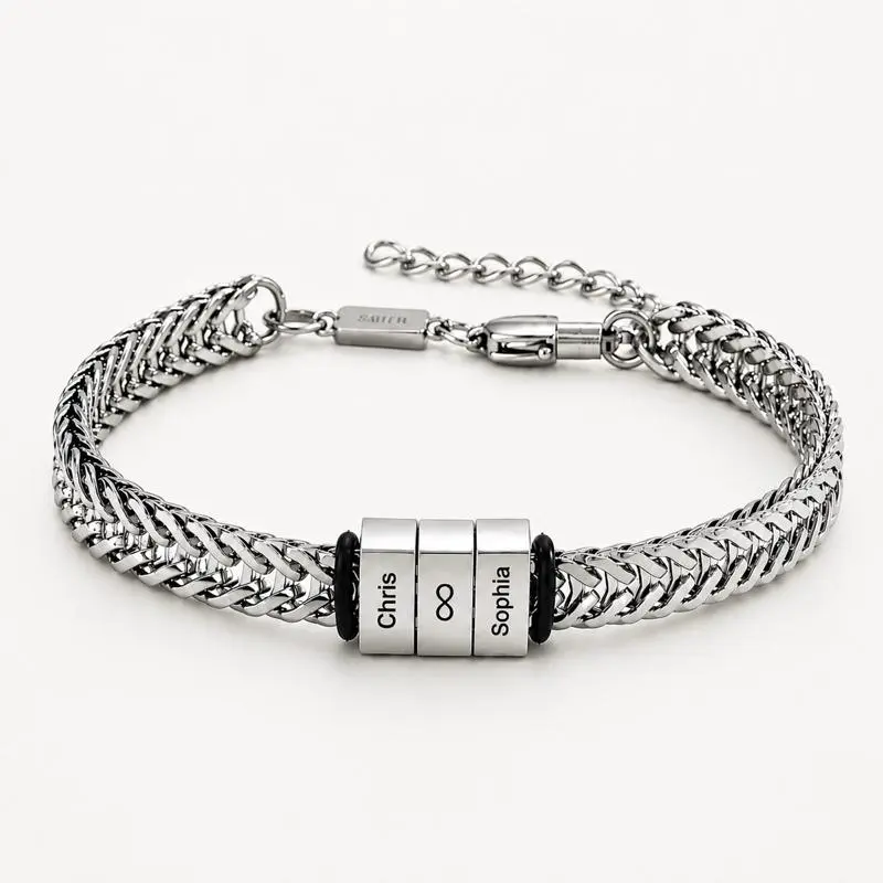 Custom Name Bracelet • Adjustable Stainless Steel Personalized Gift Customized Bracelet Initial Bracelet