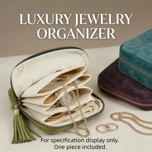 Portable Jewelry Storage Bag for Rings Bracelets and Bangles, Includes Tassel Zipper, Travel Jewelry Organizer for Easy Packing