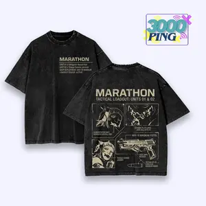 Marathon Sci-Fi Blueprint Vintage Bootleg Inspired Wash Tee, Retro Cyberpunk Tactical Graphic Unisex T-Shirt, Y2K Futuristic Hardware Throwback Heavyweight Sweatshirt, Schematic Nostalgia Oversized Streetwear Hoodie And Tank Top Apparel