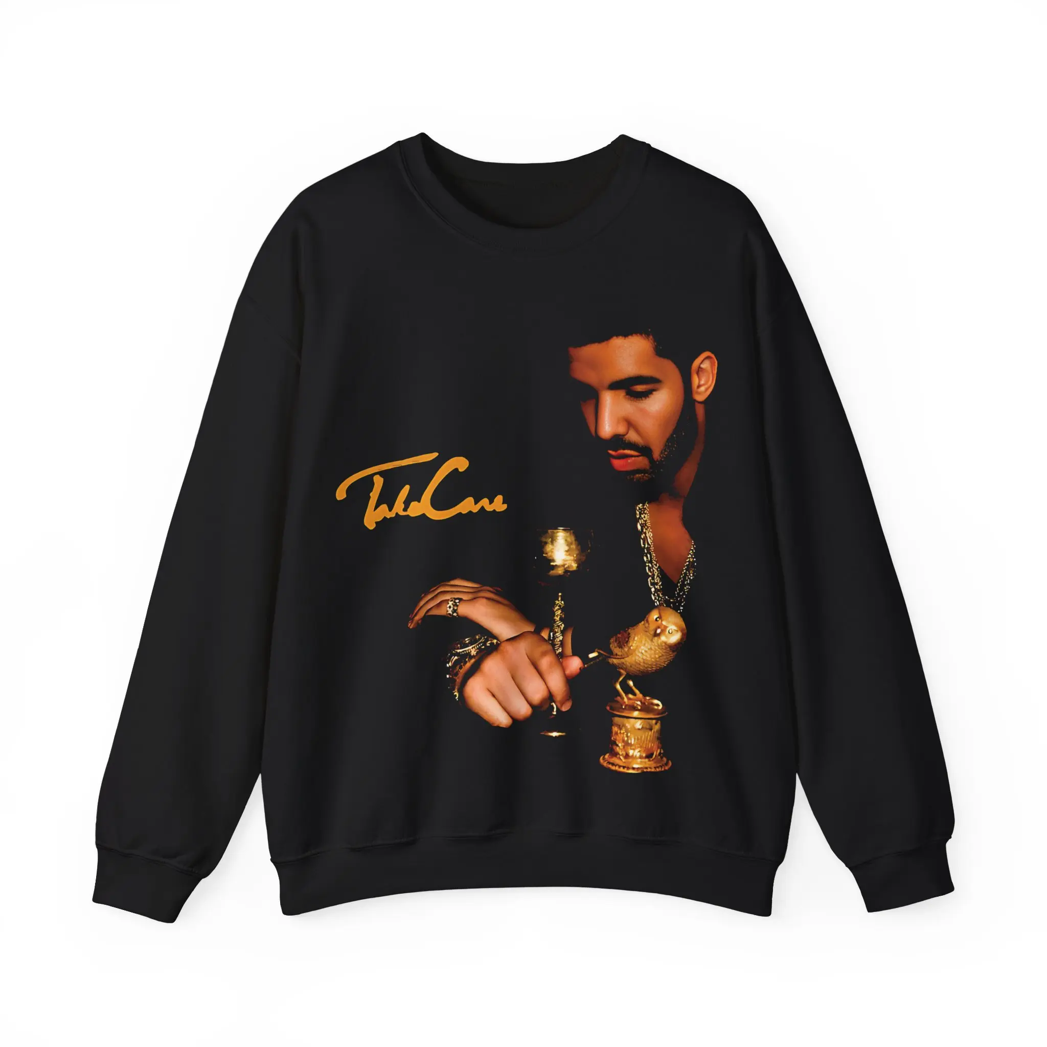 Men's Drake Take Care Inspired Hiphop Heavy Blend™ Sweatshirt, Baggy Oversized Knit Fabric Top, Menswear, Knitwear, Classic