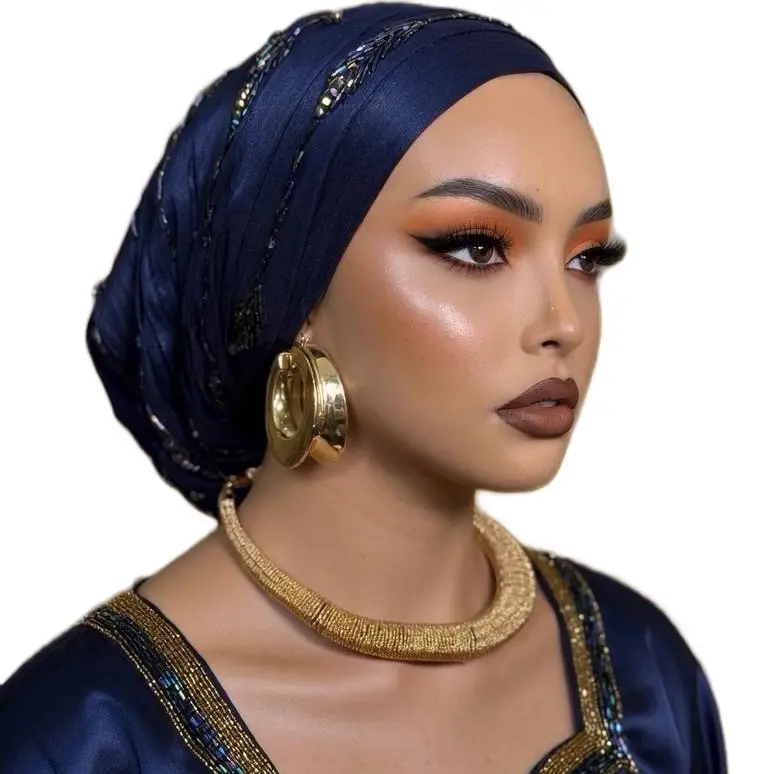 Women's Elegant Leafy Design Head Scarf Turban - Female Adjustable Headband, Casual Ethnic Hair Accessory, Everyday Wrap Around Hairpiece