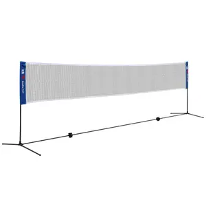[Fahuac] DOUBLE FISH Portable Badminton Net, Foldable 20ft Standard Size Net for Indoor Outdoor Sports, Versatile for Volleyball & Tennis Training, Easy Setup with Adjustable Posts outdoorfun