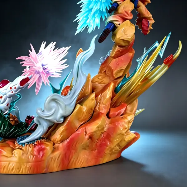 DBZ Anime Action Figure Classic Battle Scene Statue, Dual Characters Collectible Figurine with Energy Effect Parts, Birthday Christmas Halloween Gifts for Boyfriend Men, Game Room Desktop Shelf Decor