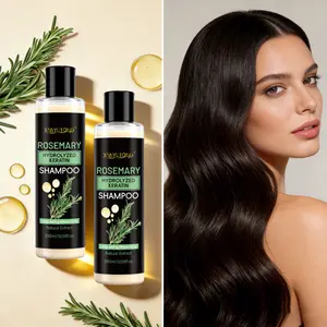 200ml Rosemary Hydrolyzed Keratin Shampoo | Biotin + Essential Oil Gently cleanses scalp, hydrates hair, repairs damage, relieves frizz, strengthens for soft volume. All hair types, unisex.