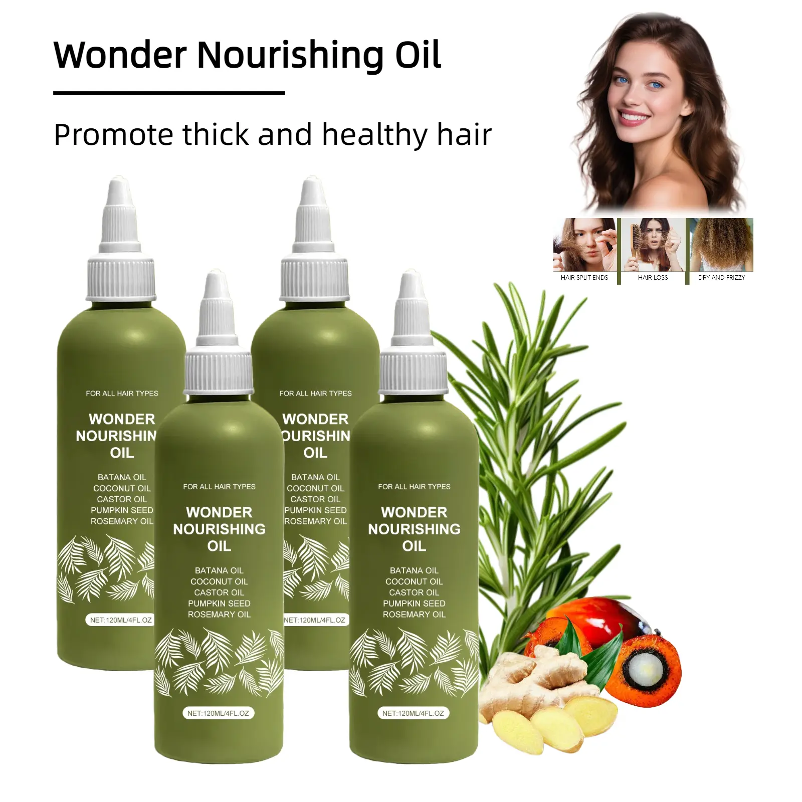 Wonder Nourishing Oil |   rosemary leaf oil, Coconut & Castor Oil |   Nourishes Follicles, Tames Frizz |   Fast-Absorbing, No Residue |   Hydrates Dry Strands |   Safe for Regular Care, Haircare, Scalp Treatment Serum tiktokshopspringglowup