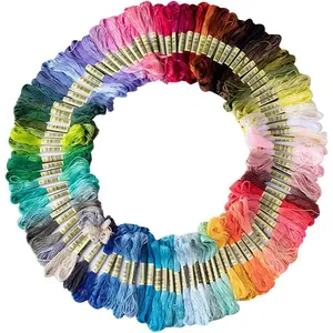 Friendship Bracelet String 50 Skeins Rainbow Color Embroidery Floss Cross Stitch Embroidery Thread Cotton Floss Bracelet Yarn Craft Floss