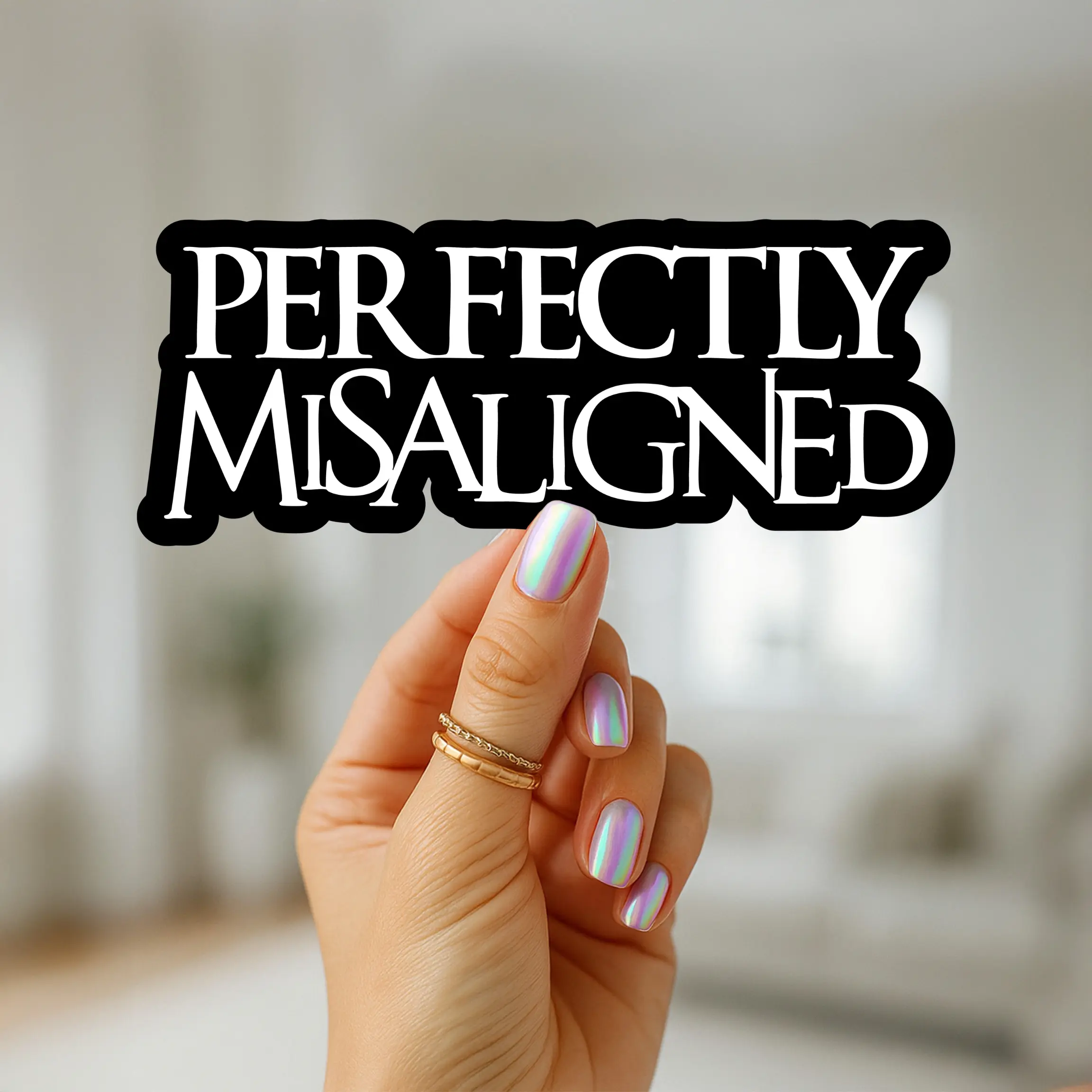 Sleep Token Sticker – Perfectly Misaligned Lyric from Alkaline – Aesthetic Waterproof Band Sticker for Alt Girls, Metalheads, and Sleep Token Fans – Emotional Lyric Merch for Laptops, Water Bottles, Journals, and More