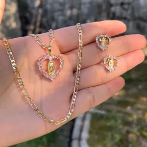 Virgencita Necklace and Earrings Set