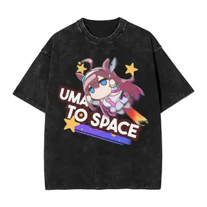 valentine shirts UmaMusu Haru Urara Uma 4Musume T Shirts Hip Hop Washed Oversize T-Shirt  Vintage for Men Women Tops Streetwear Printed Tops Tees,fathersdaygift