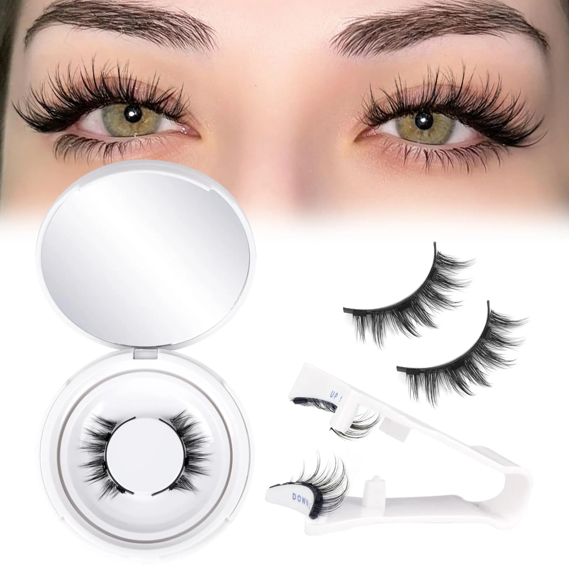 Magnetic Eyelashes with Applicator Reusable Magnetic Lashes without Eyeliner Natural Anime No Glue Needed Magnetic Lashes Manga Magnetic Eyelashes Kit