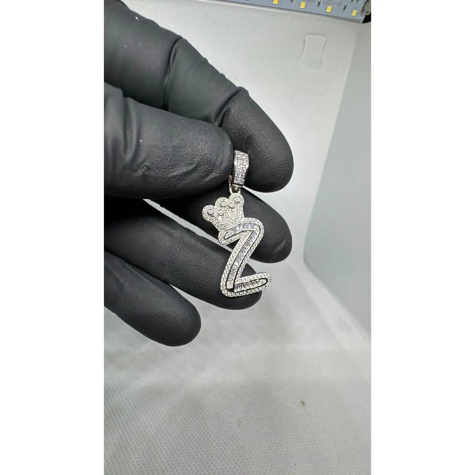 925 Iced Z Pendant w/ Crown