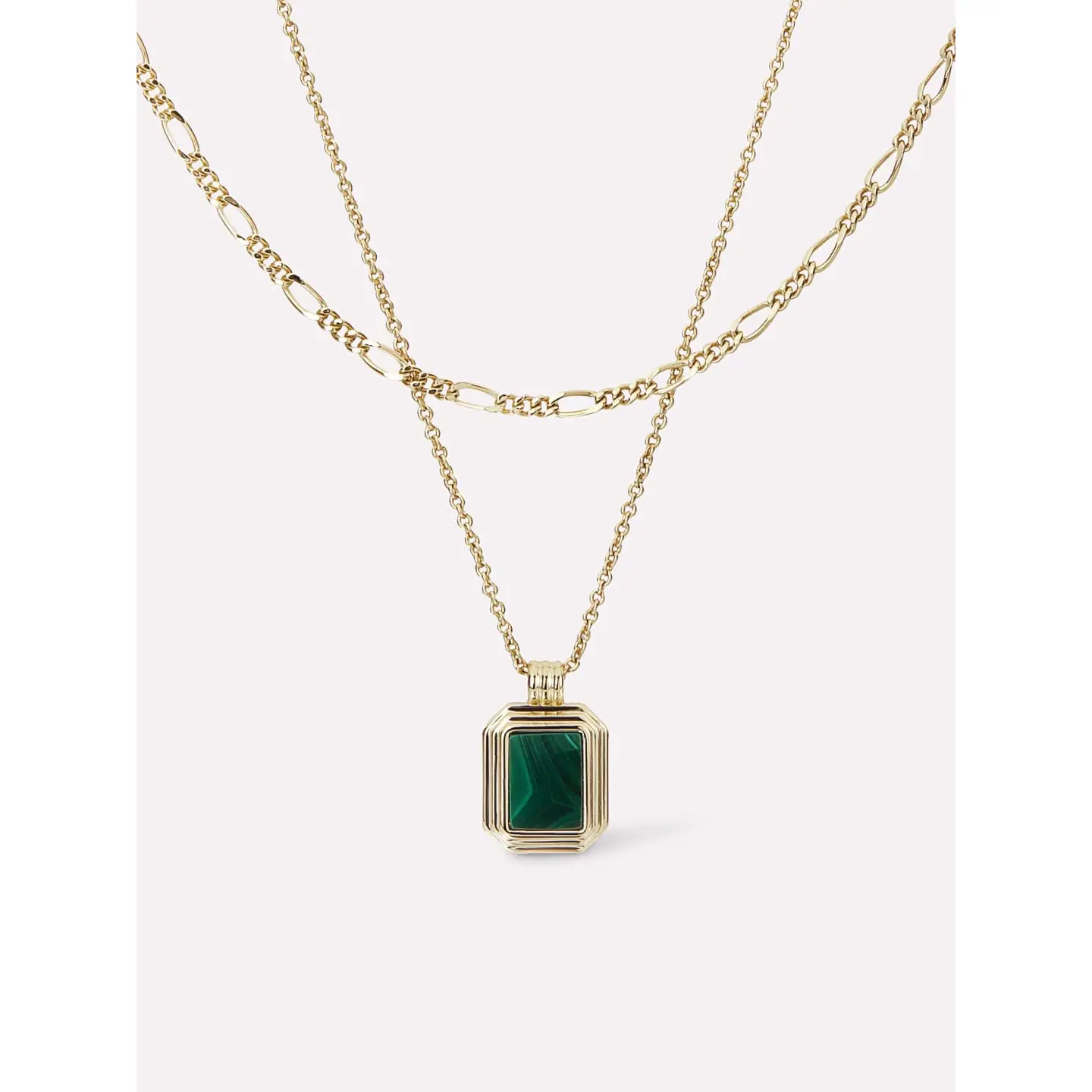 Layered Necklace Set - Temple Green
