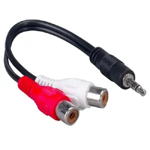 CableWholesale  6 in. 3.5 mm Stereo to Dual RCA Audio Adapter Cable, Red & White