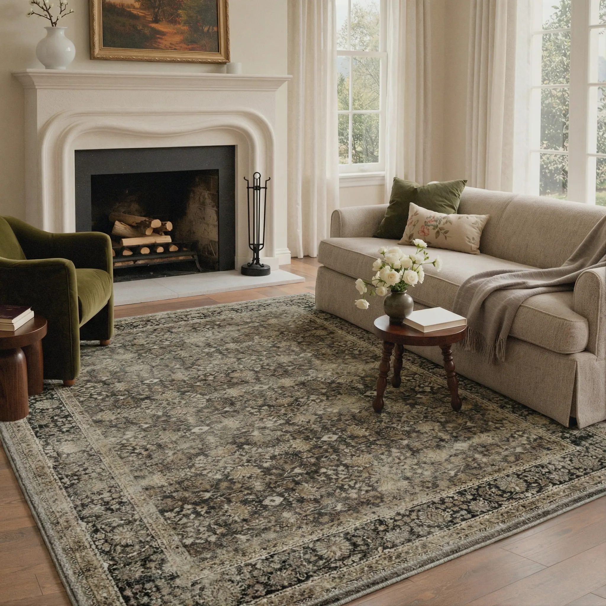 【Back To School】GENIMO Soft Area Rug – Pet Friendly, Non-Slip, Machine Washable Floor Rug, Perfect Home Carpet for Living Room, Bedroom, Kitchen, Hallway, Stylish Interior Decor ,ARP046-MUSHROOM