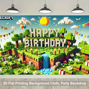 One 2D background banner, a birthday celebration scene, a very beautiful and unique background fabric, made of polyester fiber