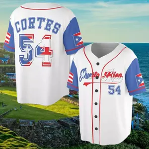 Custom Puerto Rico Baseball Jersey, Printed Personalized Team Baseball Shirt, Family Matching Jerseys