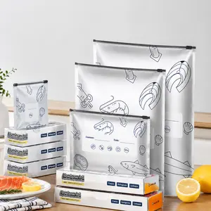Leakproof Reusable Food Storage Bags 30 Pack, Thickened Aluminum Foil Freezer Bags Boil & Freezer Safe for Sous Vide Meal Prep, Double-Zip Seal Locks In Freshness, 3 Sizes S M L for Meat Seafood Fruit, Washable Eco-Friendly Write-On Label
