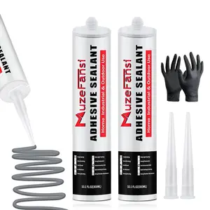 Concrete Crack Filler and Sealant Self-Leveling,  Curing Cement Crack Filler Concrete Sealer Outdoor  Caulking Glue for Cement-Based Materials Gray(10.1 fl. oz, 2 Pack)