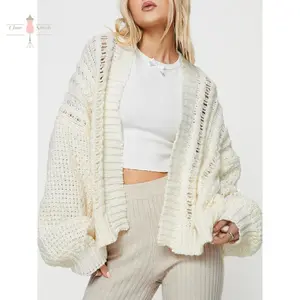 Women��s Autumn Winter Knit Cardigan Solid Color Long Sleeve Open Front Knitwear Sweater Womenswear Check Casual Cotton