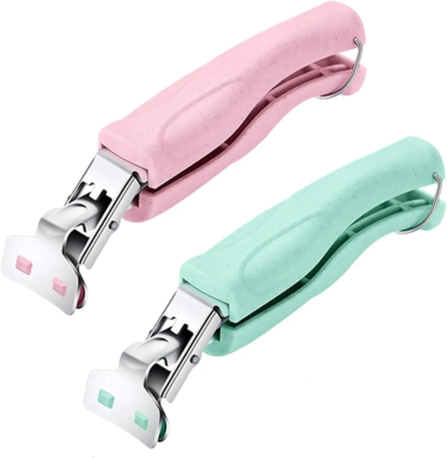 Stainless Steel Anti-Scalding Hot Bowl Dish Plate Gripper Clips Tongs Clamp Holder for Moving Hot Plate or Bowls with Food Out from Instant Pot Microwave Oven (2, Green,Pink) SPTECH