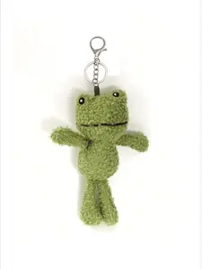 Cute Frog Design Keychain, Cute Plush Keychain, Cute Charms Keychain for Women & Men, Fashion Accessories for Bag Decoration, Trendy All-match & Exquisite Keychain for Birthday Gift, Fuzzy Keychain, Cute Keychain Accessory