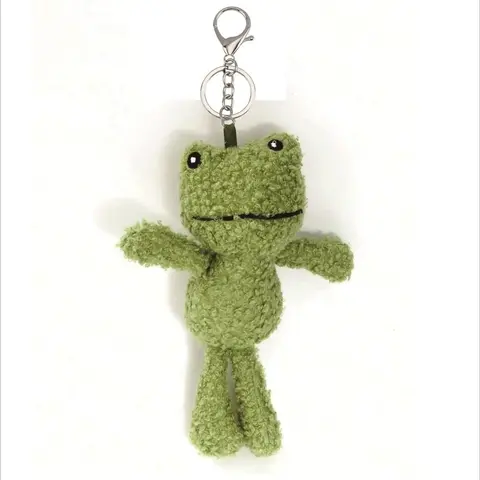 Cute Frog Design Keychain, Cute Plush Keychain, Cute Charms Keychain for Women & Men, Fashion Accessories for Bag Decoration, Trendy All-match & Exquisite Keychain for Birthday Gift, Fuzzy Keychain, Cute Keychain Accessory
