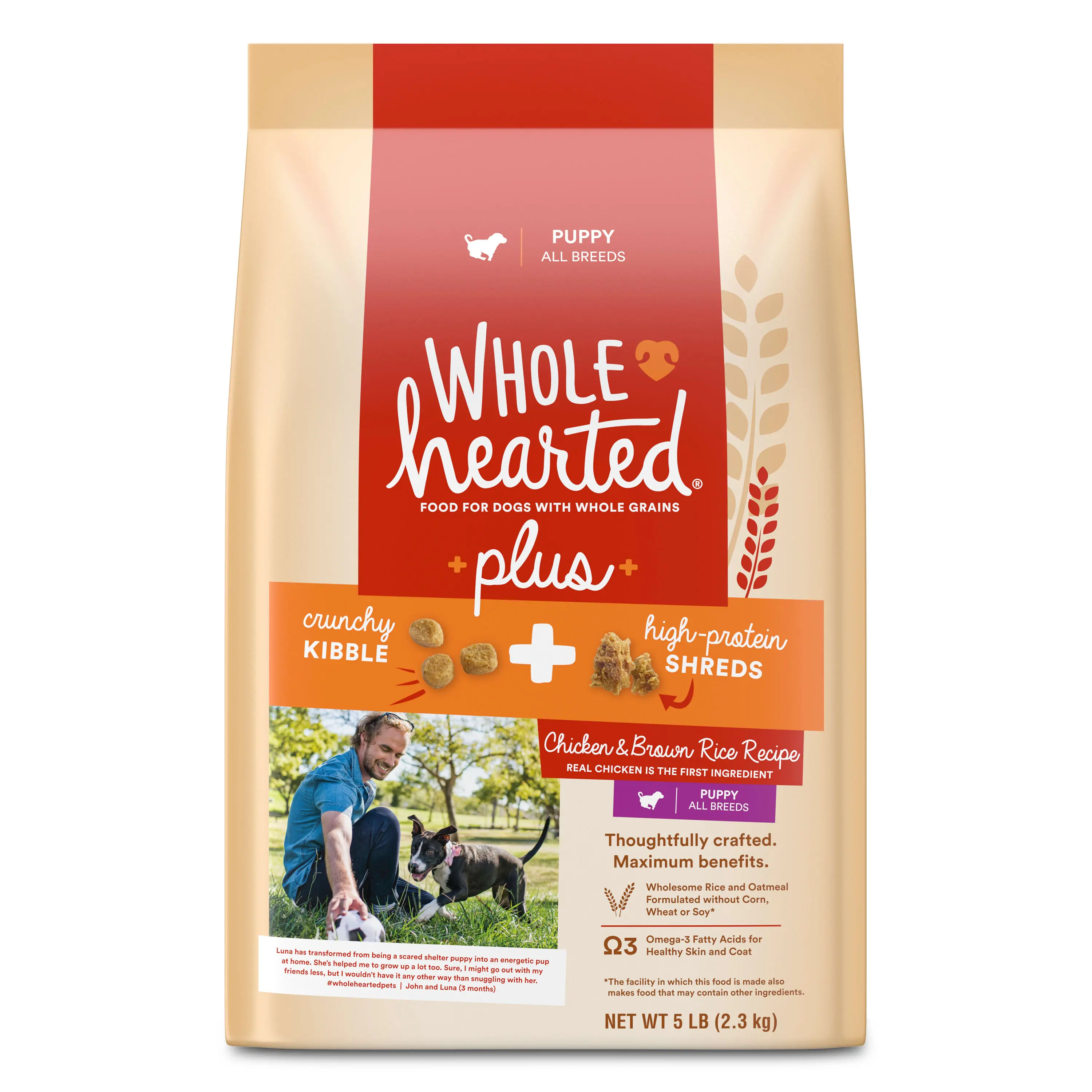 WholeHearted Plus Chicken & Brown Rice Recipe with Whole Grains Dry Puppy Food
