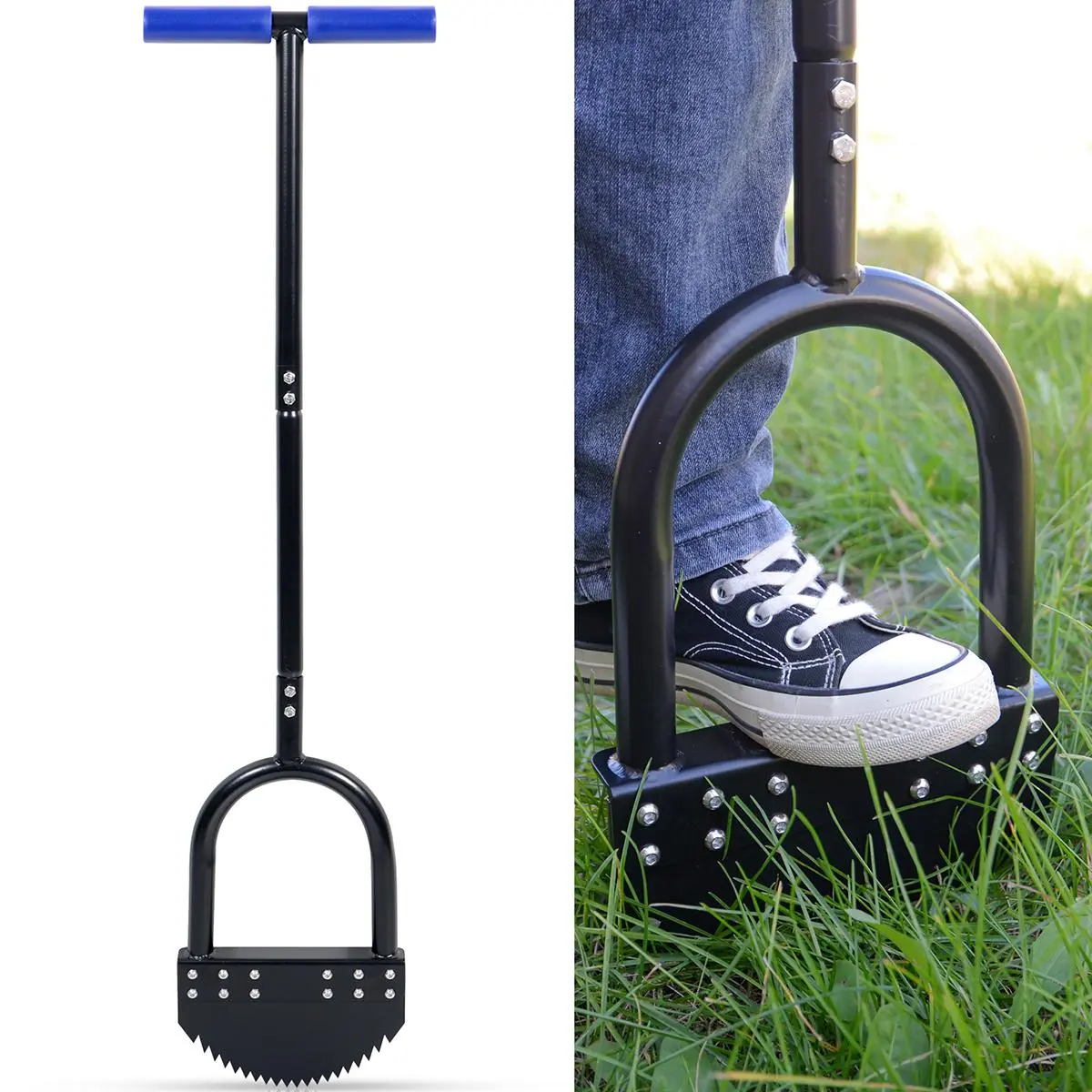 Edger for Garden bed, Landscaping, Border Edger with Wide Footplate, Portable Garden Tools for Weed Removal, Flowerbed, Sidewalk, Turf, Trenches