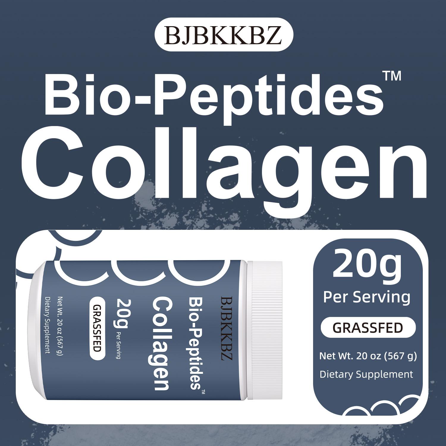 BJBKKBZ Grass-Fed Collagen Peptides Powder, 20g Bioactive Collagen per Serving, Supports Skin, Hair, Nails & Joints, 567g