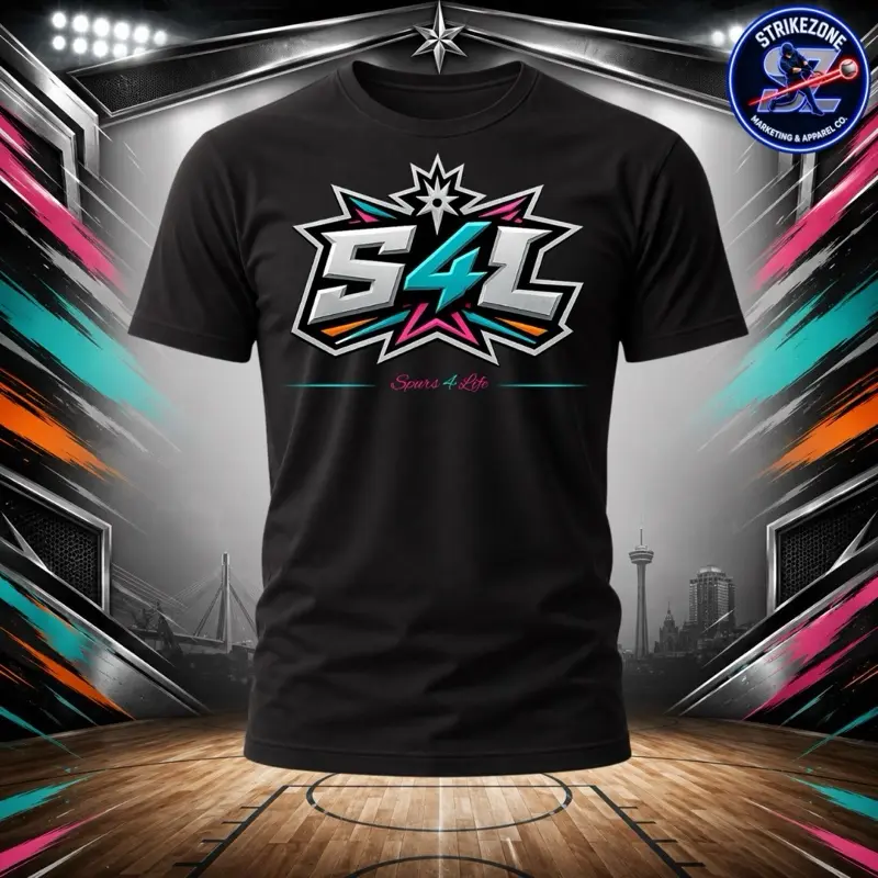 Spurs 4 Life Logo Graphic Short Sleeve Stylish T-Shirt