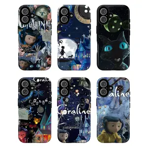 Cora Line Phone Case, Retro Movie Tape Phone Case for iPhone 17 16 15 14 13 12 11 Pro Max X XS & SS Galaxy S21–S25 Plus Ultra, Aesthetic Movie Poster Tough Case for Film Lovers, Shockproof Cover, Vintage Christmas/Halloween/Holiday Gift for Her Him