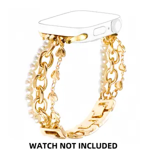 Fashion Faux Pearl Beaded Bracelet Watch Band, Elegant Wristband for iWatch Series SE 9 8 7 6 5 4 3 Ultra, Smart Watch Accessories, Smart Watch Straps