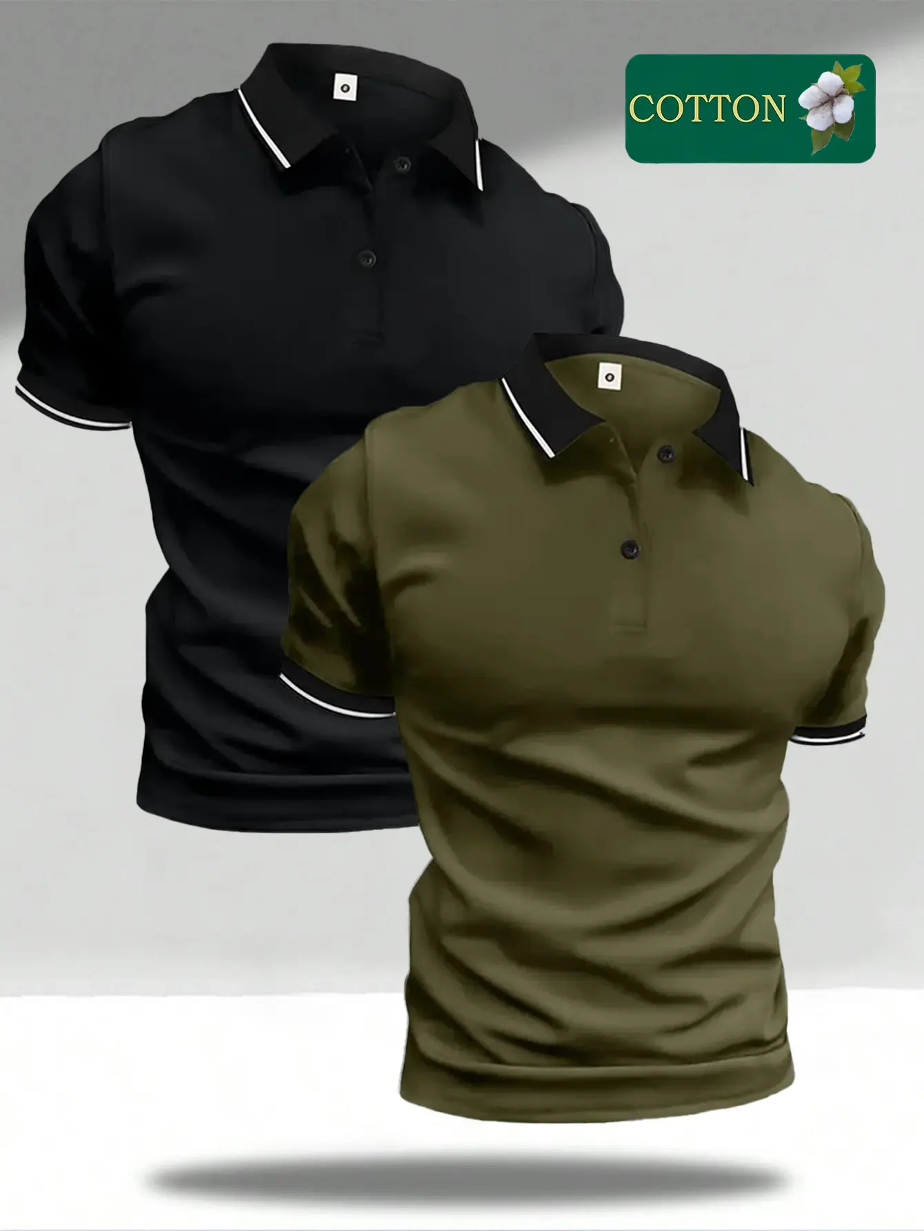 Men's Casual 2-Piece Polo Set - Short-Sleeve Cotton Knit Athletic Top and Shorts for Summer Menswear, Shortsleeve, Knitting, Two-Pieces