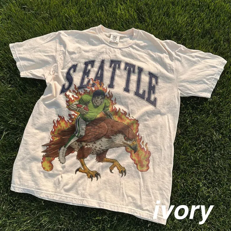 Seattle Football Shirt, Vintage Seahawks Tee, Retro 90s Game Day Tee, Good Graphic Tee, Unisex Cotton T-Shirt, Sport Trendy Gift T-Shirt, Top Menswear Streetwear Womenswear