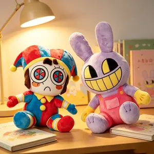 The Amazing Digital Circus Plush Set - Jax Rabbit & Pomni Clown, Soft Ragdoll Pillows, Ideal Birthday & Easter Gifts for Fans and Collectors of All Ages