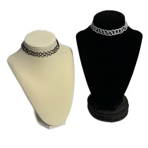 Black & White Choker Necklace Set - 2 Pack Single Necklaces for Versatile Wear and Summer Outfits