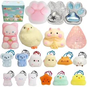 19pcs Squishy Pack,Fidget Toys Kit,Include Squishies Party Favors for Kids 4-8 8-12 Treasure Box Toys for Classroom Birthday Xmas Gifts for Girls Boys Goodie Bag Stocking Stuffers for Teens