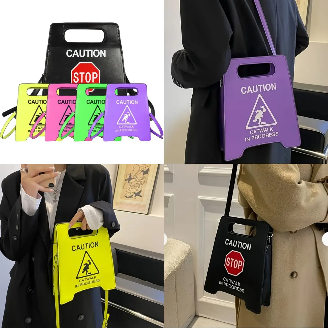Stop Sign Crossbody Bag Unique Novelty Purse with Eye-Catching Warning ...