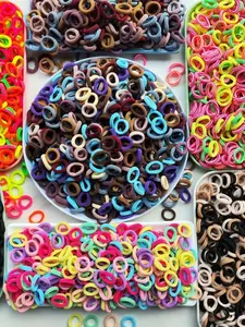 100pcs Colorful Towel Hair Ties Scrunchies for Women, Thumb Towel Circle Design, Cute Disposable Accessories for All Seasons