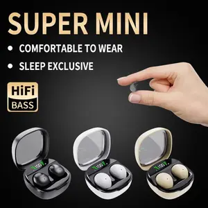 AKER Super Mini Wireless Bluetooth Earbuds with HiFi Bass Voice Control Comfortable Sleep Exclusive Long Battery Life Chargeable Sleeping Earbuds Charging