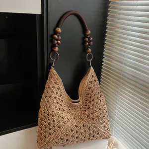 Boho Woven Straw Tote Bag for Women, Large Capacity Summer Beach Shoulder Bag, Lightweight Vacation Travel Handbag, Stylish Coastal Resort Tote for Shopping, Daily Commute, Outdoor Trips & Summer Vacation
