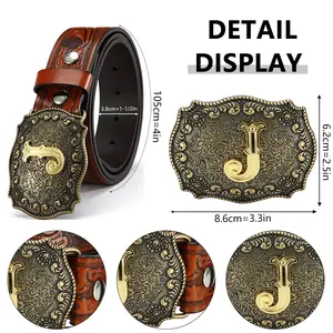 Classic Red Brown Real Leather Belt With Custom Letter Detail, Vintage Cowboy Aesthetic, Ideal Gift For Celebrating Special Occasions