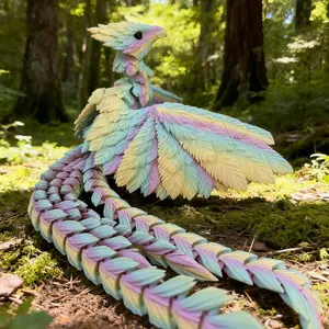 3D Printed Articulated Phoenix Figurine,Rainbow Mythical Bird Decor,Realistic design,Bedroom Living Room Decor,Gift For Her,Sculpture