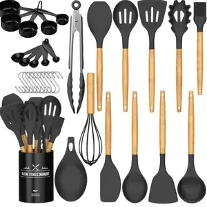summerwins Premium 33-Piece Chef Silicone Cooking Utensil Set - Heat Resistant Spatula, Cooking Spoon, Whisk - Dishwasher Safe Non-Stick Kitchen Gadgets for Daily Use