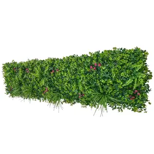 VEVOR Artificial Plant Wall, 12PCS 20 x 20 in Artificial Boxwood Panels, Greenery Backdrop Privacy Hedge Fence with Sun Protection, Fake Grass Wall Screen for Wedding, Indoor, Outdoor Garden, BackyardSummervibes
