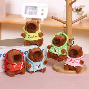 Plush Capybara Doll Character Figurine Keychain, Cute Casual Animal Stuffed Toy, Fashion Hanging Charm, Versatile Decor Accessory for Daily Use & Gifting, Character Figurine Keychains