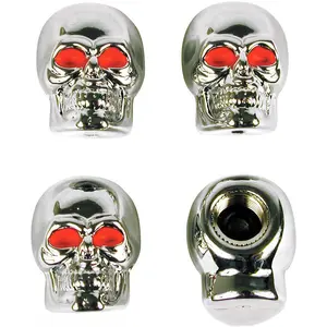 4PCS Skull Tire Valve Caps – Universal ABS Valve Covers