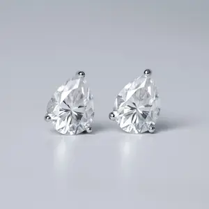 Pear Solitaire Stud Earrings