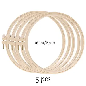 Handmade DIY Embroidery Hoop Frame, Round Bamboo Plastic Stitching Frame for Handcrafts, Sewing Tool  Professionals